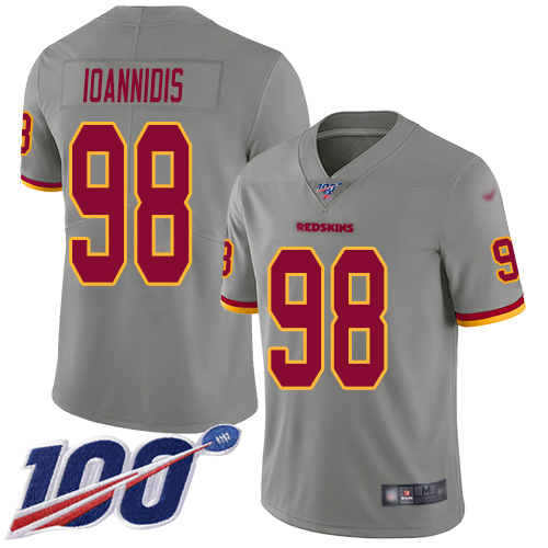 Washington Redskins Limited Gray Men Matt Ioannidis Jersey NFL Football #98 100th Season Inverted
